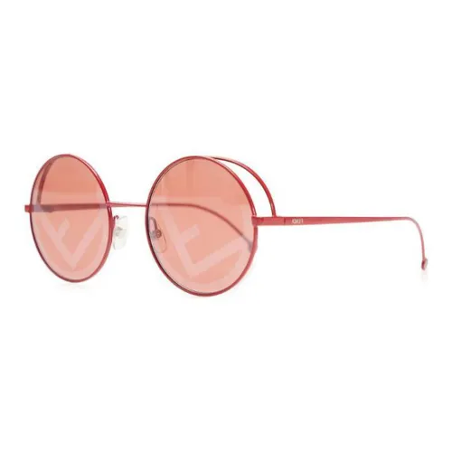 FENDI Круглые Солнцезащитные очки Женские Красные
