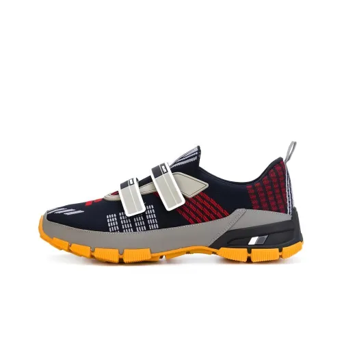 PRADA Легкий Низкий Топ Повседневная Обувь Мужская Черный Красный