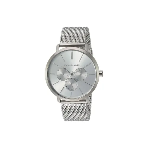 MICHAEL KORS Мужские часы Кварцевый механизм Стальной ремешок 42 мм Серебристый циферблат