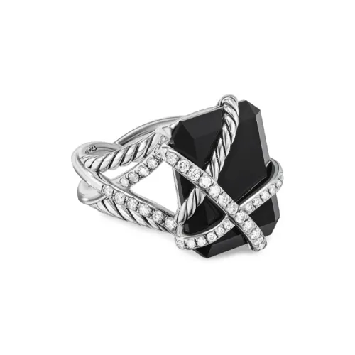 David Yurman Onyx Серебряные Кольца Women's Silver