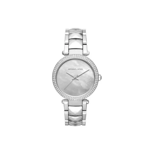 MICHAEL KORS Женские часы Кварцевый механизм Ремешок из нержавеющей стали 38 мм Серебристый циферблат