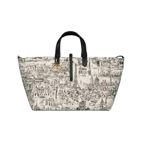 DIOR Холст Одно Плечо Сумка Большая Женская Латте и Черная