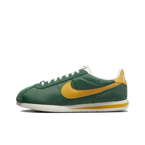 Nike Cortez Low Топ Повседневный Городской Коммутер Беговые кроссовки Мужской Зеленый Желтый