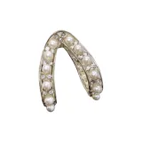 Заколка для волос в форме буквы Y с высокой прической в виде конского хвоста [Золото, жемчужный, горный хрусталь]