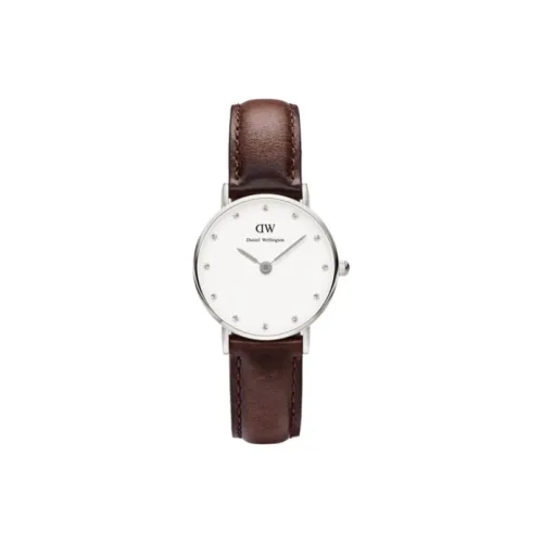 Daniel Wellington Women's Watch Кварцевый механизм Кожаный ремешок 26 мм Белый циферблат