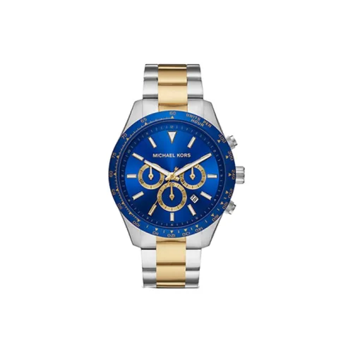 MICHAEL KORS Renekton Collection Мужские часы Кварцевый механизм Ремешок из нержавеющей стали 45 мм Синий циферблат