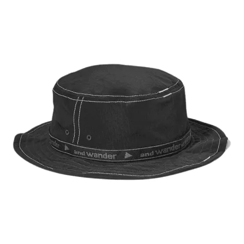 And wander Collaboration Нейлоновые Шляпы ведра Мужские Черные