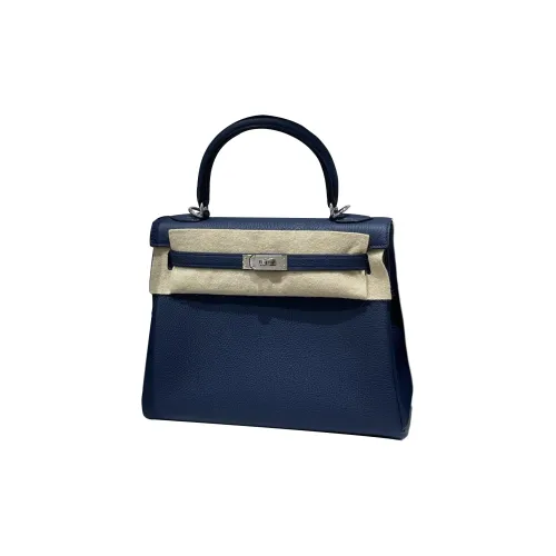 HERMES Kelly Коровья кожа Togo Сумка Kelly Сумка Женская 7U Темно-синий
