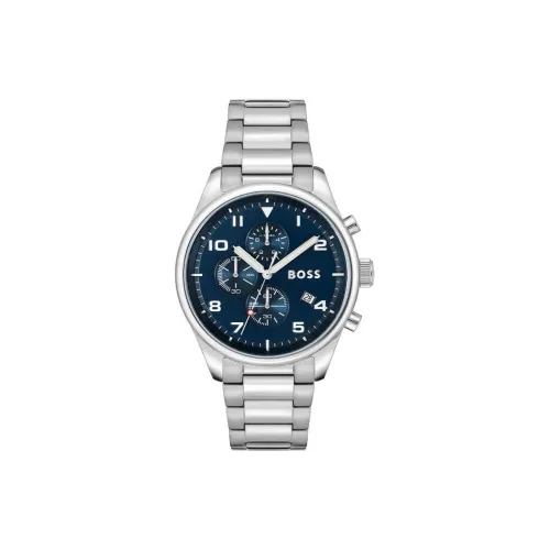 Hugo Boss Мужские часы Кварцевый механизм 44 мм Синий циферблат