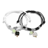 Браслет для пары с четырехлистным клевером