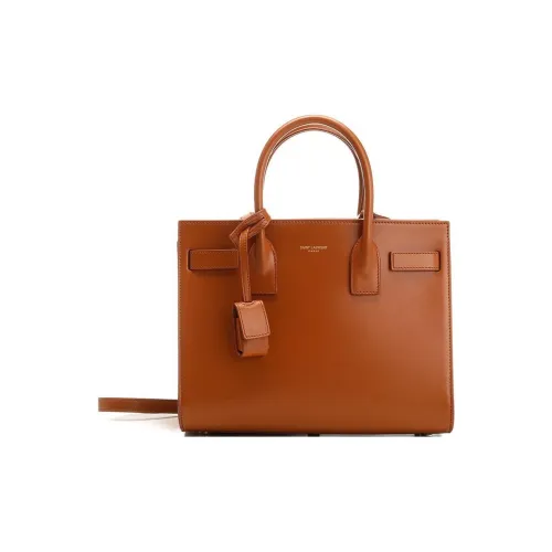 SAINT LAURENT SAC DE JOUR Телячья кожа Тоут Сумка Сумка для покупок Сумка на плечо Сумка Унисекс Коричневый