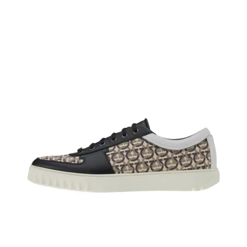 Ferragamo Низкий Топ Стильный Скейтбординг Мужской Бежевый