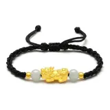 Браслет с китайскими благословенными животными [Стиль с черным шнуром]