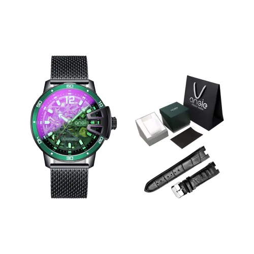 ANGIE PRESENT WATCH Автоматический механический механизм Мужской Зеленый призрак Часы 47мм*47мм*13мм Зеленый