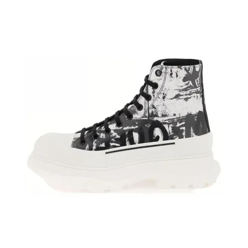 Alexander McQueen Высокий Топ Повседневная Обувь Мужская Черный Белый