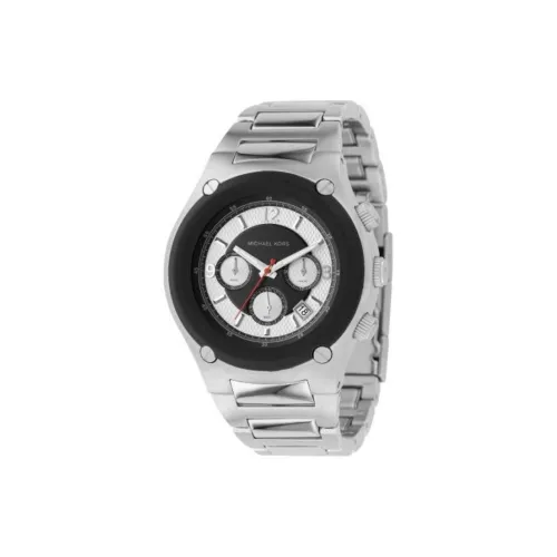 MICHAEL KORS Наручные часы Кварцевый механизм Стальной ремешок 46 мм Черный циферблат Мужские часы MK8101