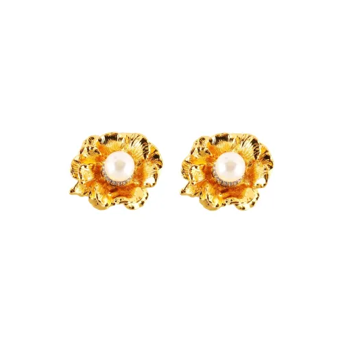 MINI·ACC Циркон Искусственный жемчуг Медные серьги-гвоздики Женские