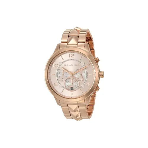 MICHAEL KORS Наручные часы Кварцевый механизм Ремешок из нержавеющей стали 44 мм Розовое золото Циферблат Женские часы MK6713