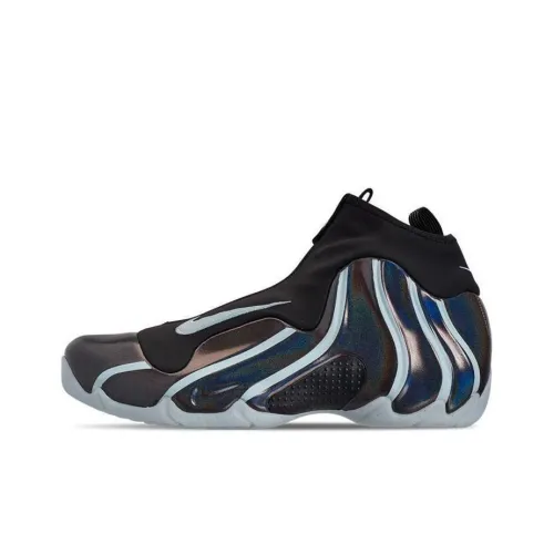 Nike Air Flightposite Topaz Mist Mid Топ Vintage Баскетбольные Кроссовки Унисекс Черный Серебряный