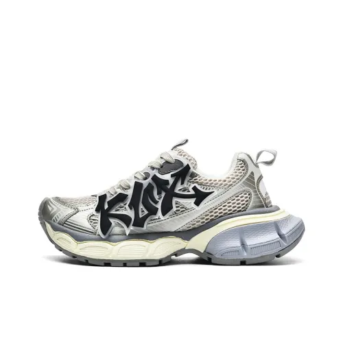 KUX Low-Top Толстая Подошва Серебристо-Черный Унисекс