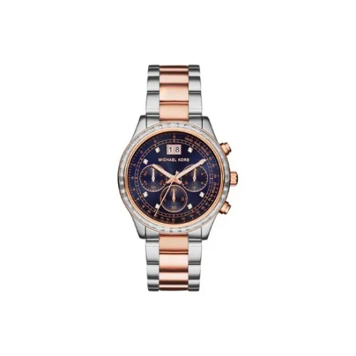 MICHAEL KORS Наручные часы Кварцевый механизм Нержавеющая сталь Ремешок 40 мм Синий циферблат Женские часы MK6205