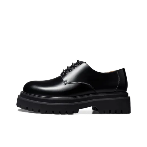 THOM WILLS Cleanfit Телячья кожа Chunky Derby Обувь Casual 5cm Мужской Черный