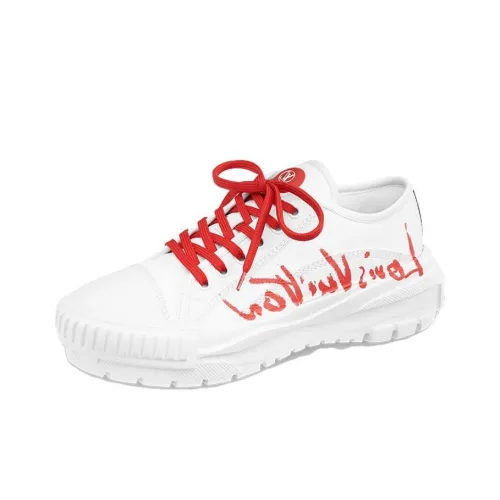 LOUIS VUITTON Squad Low Топ Стильные Скейтбординги Женские Белые Красные