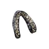 Заколка для волос в форме Y с высокой прической в виде конского хвоста [Металлический черный, стразы]