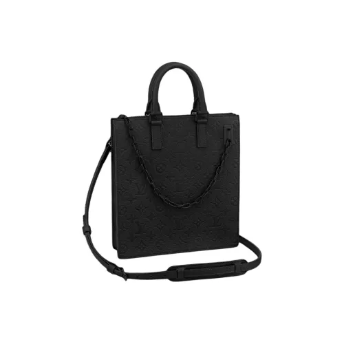 LOUIS VUITTON Sac Plat Taurillon MONOGRAM LEATHER Сумка через плечо Сумка Унисекс Черный