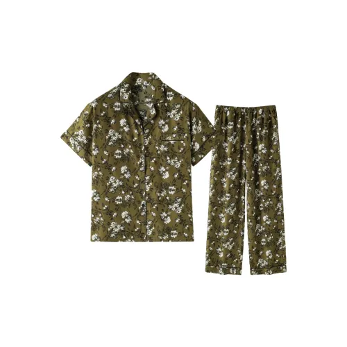 MEITENG Пижамный комплект Летний Женский Оливково-зеленый