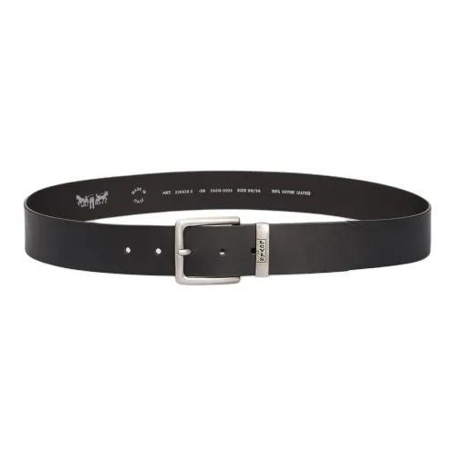 Ремни из кожи Levi's с украшением Letter Logo мужские черные ширина 4CM