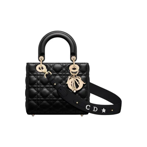 DIOR LADY DiorMy ABCDior Cannage Овечья шкура Сумка Lady Dior Сумка через плечо Сумка Маленькая Женская Черная