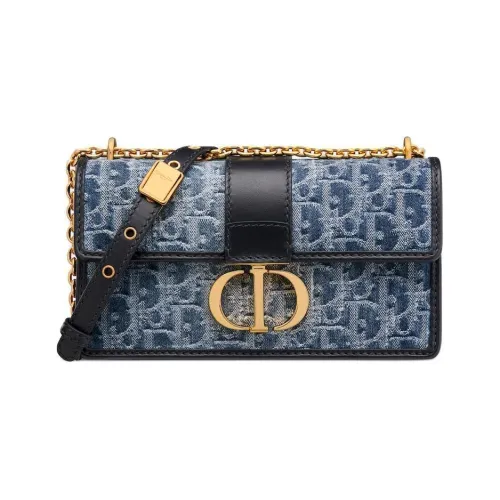 DIOR 30 Montaigne East West Toile JACQUARD DENIM Сумка через плечо Женская Синяя