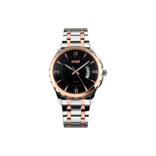 SKMEI Кварцевый механизм нержавеющая сталь ремешок мужские часы черный циферблат