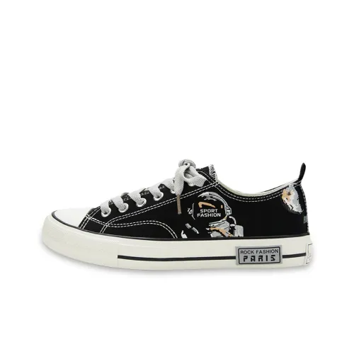 RUN MANNER Low-Top Canvas Shoes Black Women's