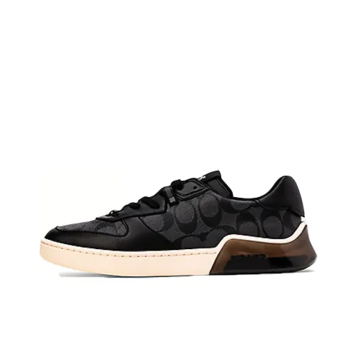 COACH CitySole Low Топ Стильные Скейтбординги Мужской Черный Бежевый Белый