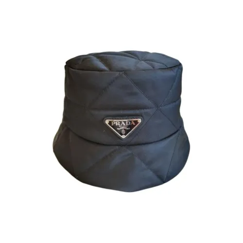 PRADA Ткань Хлопок Эмаль Металл Шляпы ведра Женские Черный