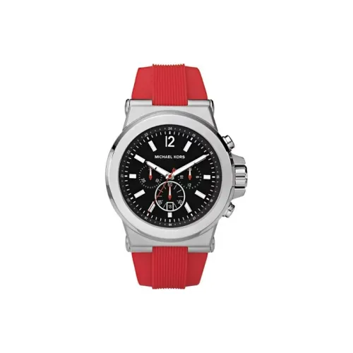 MICHAEL KORS Наручные часы Кварцевый механизм Резиновый ремешок 38 мм Черный циферблат Мужские часы