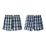 Светло-зеленый плед + серо-синий клетчатый.