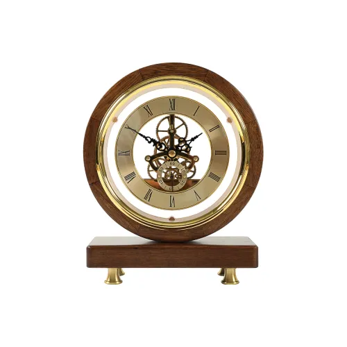 HENSE Кварцевый механизм массивная древесина настольные часы унисекс Cut Out золотой циферблат HD327