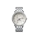 Серебряная игла, абрикосовый циферблат, стальной браслет