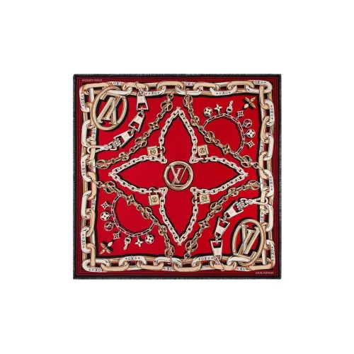 LOUIS VUITTON Шелковые вязаные шарфы Женские Красный