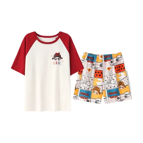 The Story Of The Flower Season Пижамный комплект женский абрикосово-красный