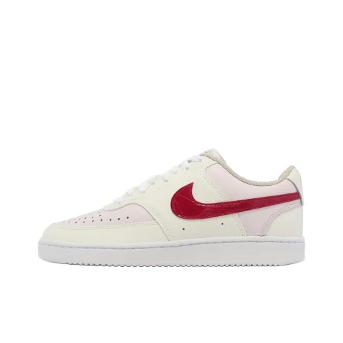 Nike Court Vision 1 Court Vision Low Slip-resistant Abrasion-resistant Low Top Скейтборд Кроссовки Женские Белый Розовый