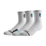 3 упаковки - Премиум носки Crew (Чисто белый + Сине-зеленый + Белый черный)