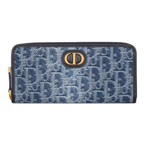 DIOR 30 Montaigne OBLIQUE JACQUARD DENIM Кошелек Женские Синий