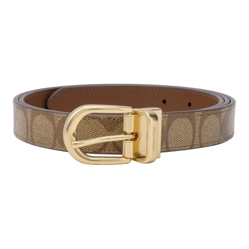 COACH Ремни из коровьей кожи Женские Золото Коричневый Ширина 2,5 см