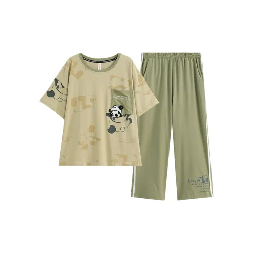 FENTENG Пижамный комплект женский горчично-желтый