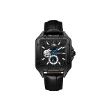 Чёрный корпус с чёрным циферблатом, чёрный ремешок