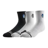 3 упаковки - Премиум носки Crew (Чисто белый + Белый/Черный + Черный/Серый)